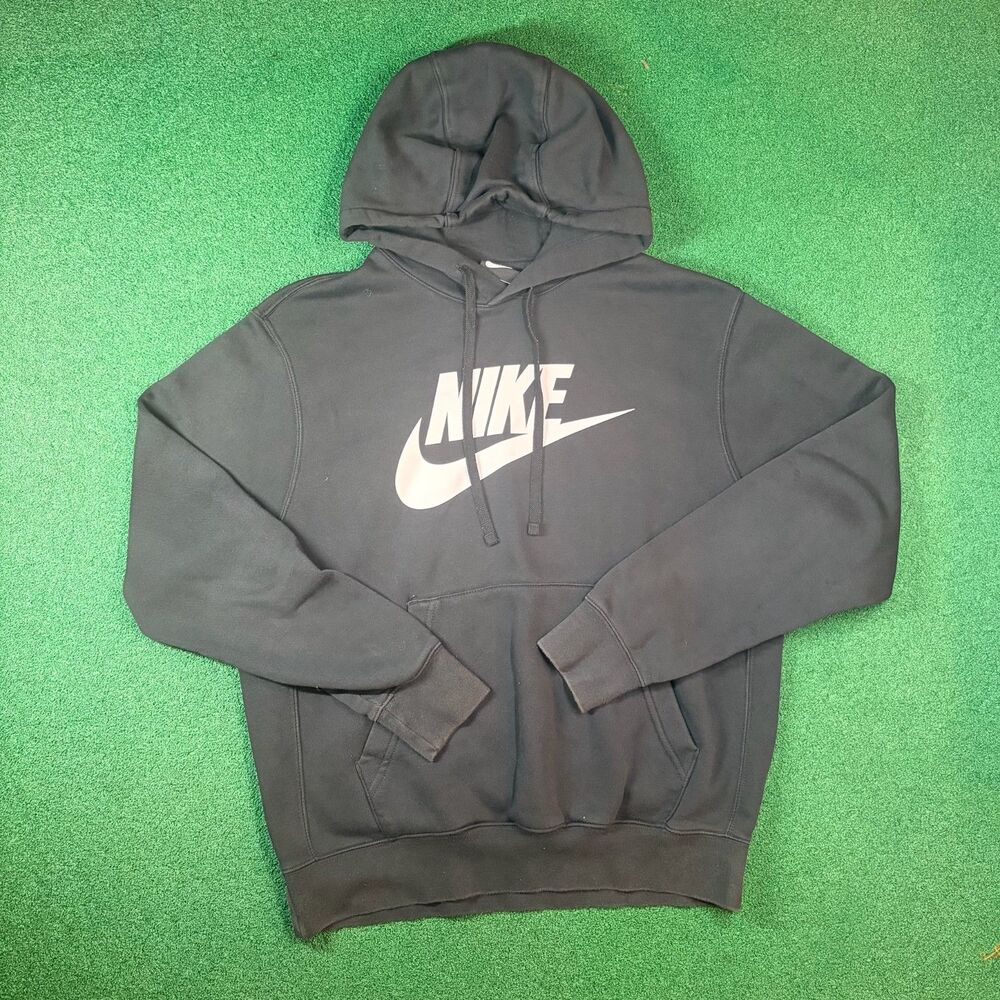 Size M Mens – Nike Sportswear Black Big Swoosh Logo Pullover Hoodie